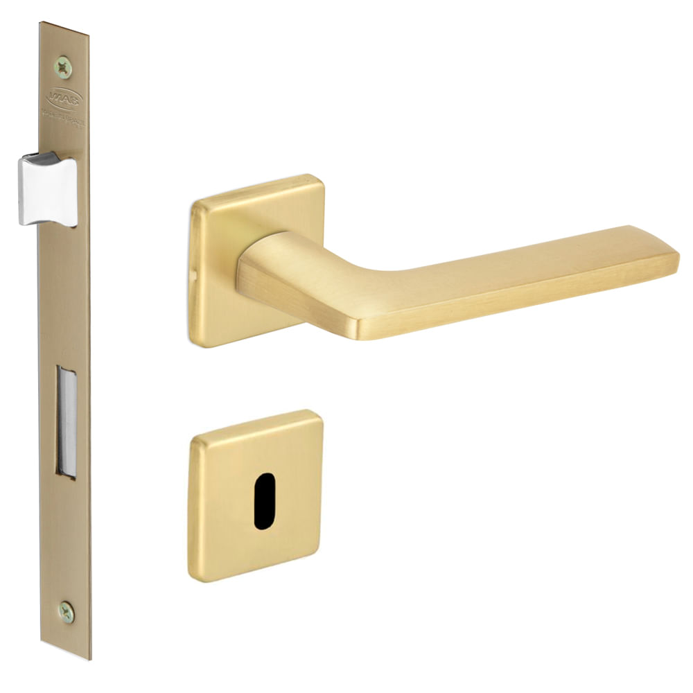 Conjunto de Fechadura Polara Dourado Escovado Interna Imab 69314_0